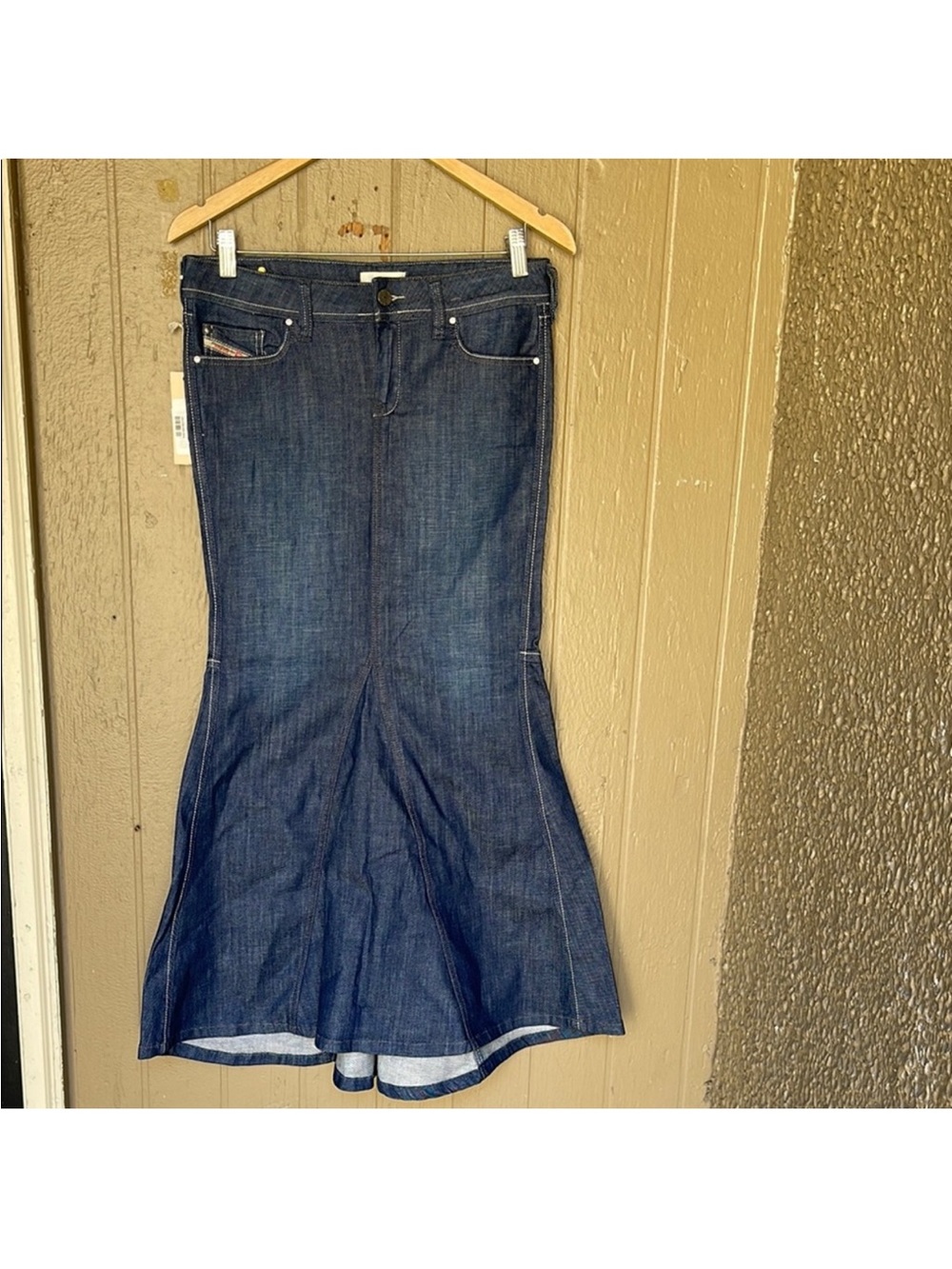 Diesel Volan Dark Wash Denim Mermaid Maxi Skirt Size 27